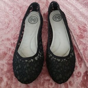 Black see through flats